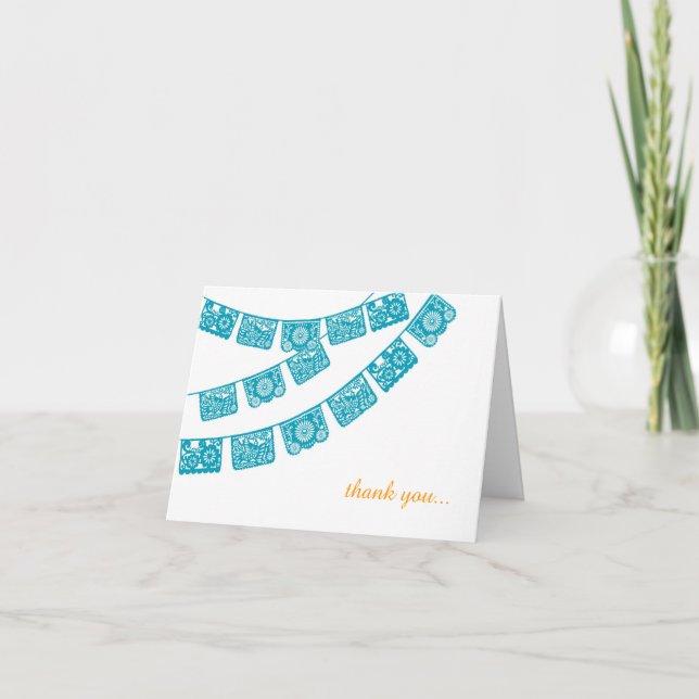 Papel Picado Wedding Thank You Card (Front)