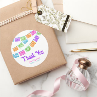 Papel Picado Wedding Thank You Favour Labels