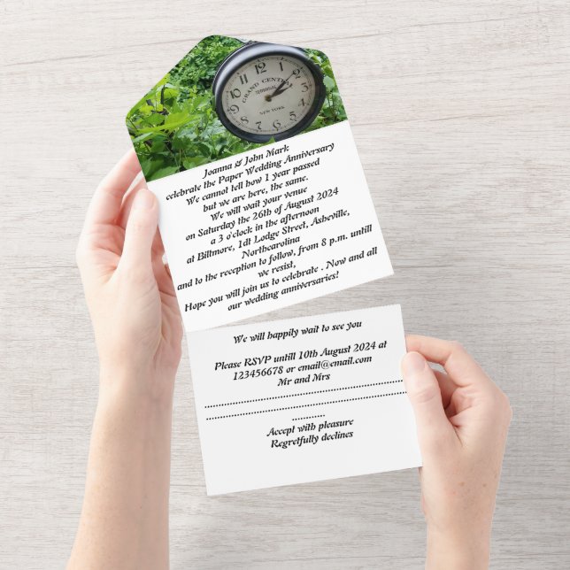 paper 1st wedding anniversary invitation   (Tearaway)