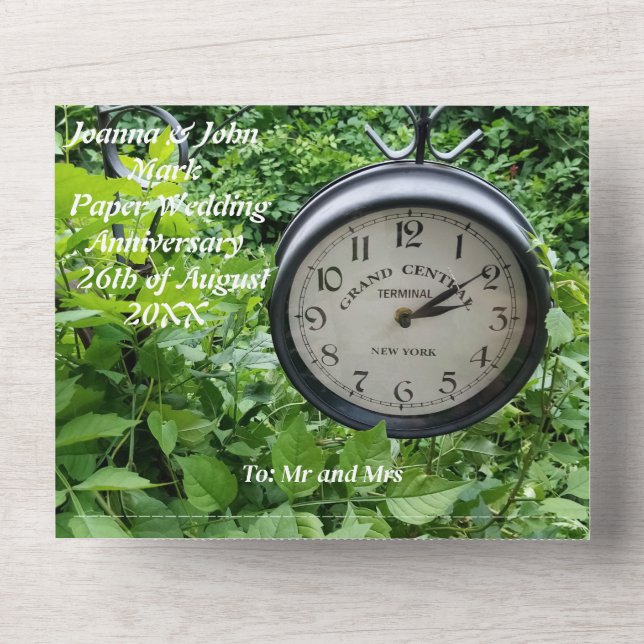 paper 1st wedding anniversary invitation  motto (Front)