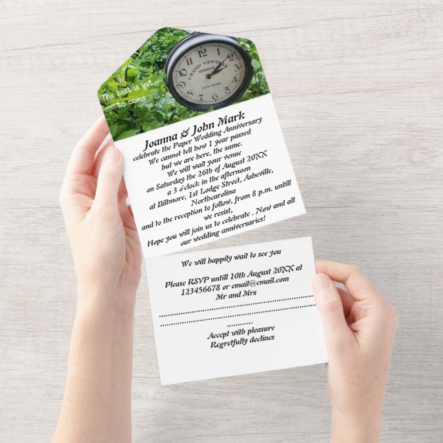 paper 1st wedding anniversary invitation  motto (Tearaway)