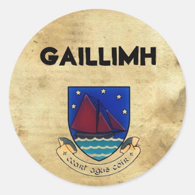 paper_33, Logogalwayco2, Gaillimh Classic Round Sticker (Front)