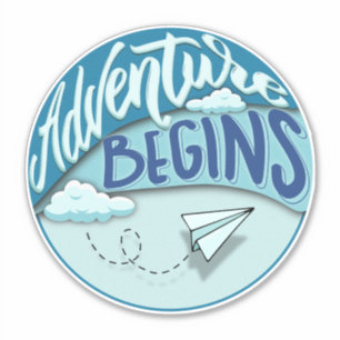 Paper aeroplane Adventure begins custom cut viny