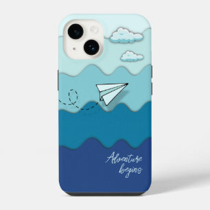 Paper aeroplane Adventure begins iPhone 14 Case