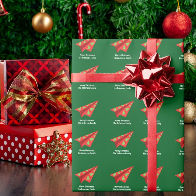 Paper Aeroplane Christmas Tree Fun Custom Name (Creator Uploaded)
