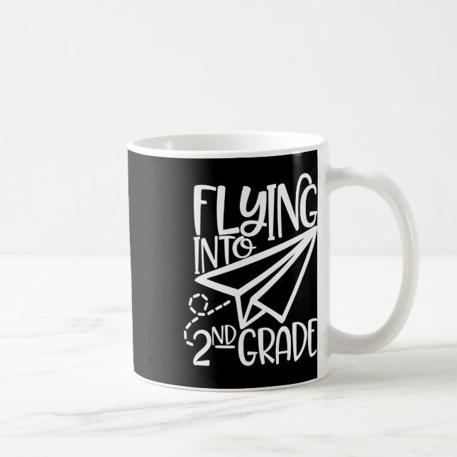 Paper Aeroplane Flying Into Second 2nd Grade  Coffee Mug (Right)