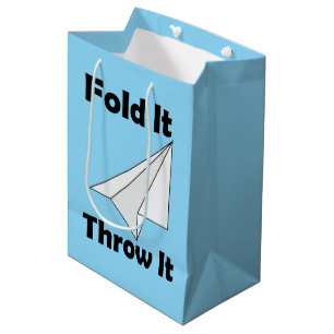 Paper Aeroplane Fold It Throw It Medium Gift Bag