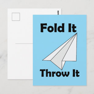 Paper Aeroplane Fold It Throw It Postcard