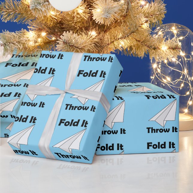 Paper Aeroplane Fold It Throw It Wrapping Paper (Holidays)