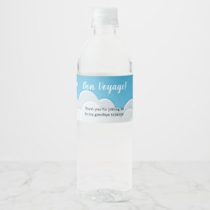 Paper Aeroplane Going Away Party Water Bottle Label