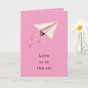 Paper Aeroplane Hearts Love Air Card