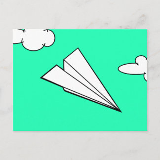 Paper Aeroplane in the Sky Postcard