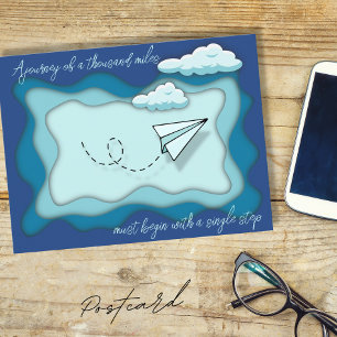 Paper aeroplane   Journey begin with a single Postcard