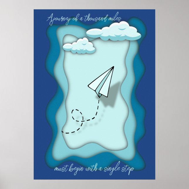 Paper aeroplane | Journey begin with a single Poster (Front)
