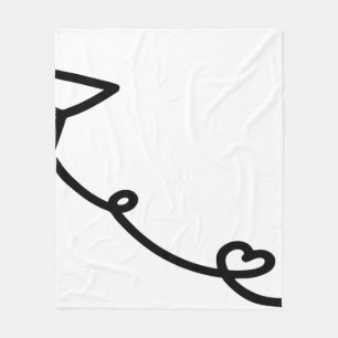 Paper aeroplane line art paper fleece blanket