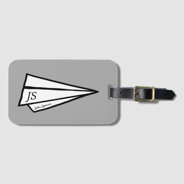 paper aeroplane luggage tag (Front Horizontal)