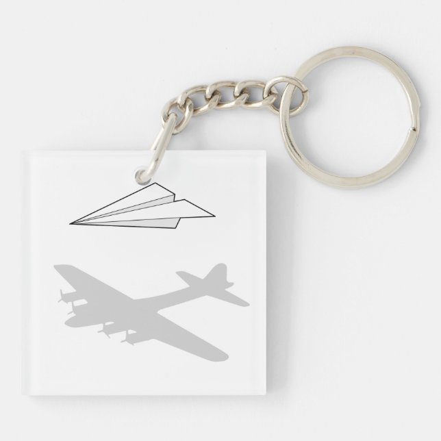Paper Aeroplane Overactive Imagination Key Ring (Back)