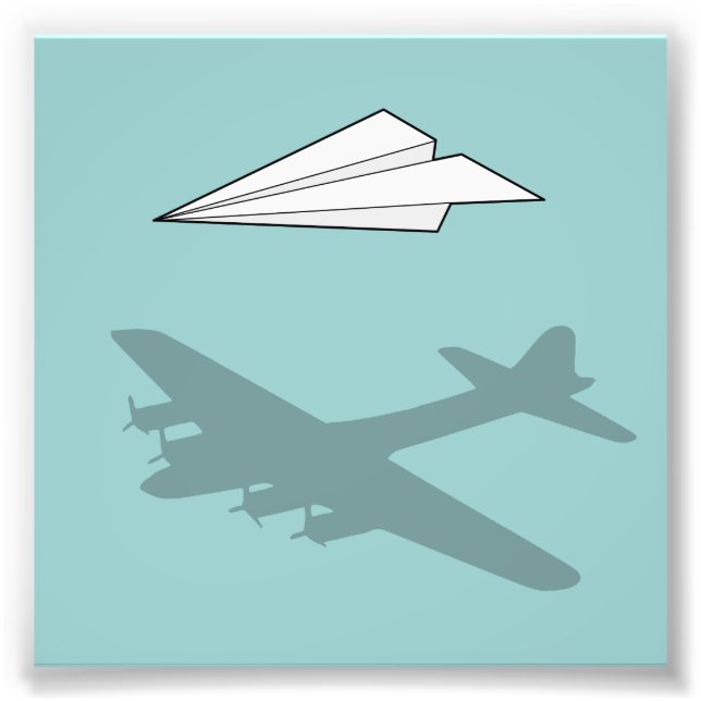 Paper Aeroplane Overactive Imagination Photo Print (Front)