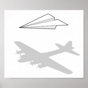 Paper Aeroplane Overactive Imagination Poster