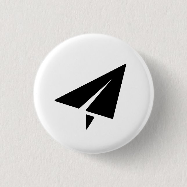 Paper Aeroplane Pictogram Button (Front)