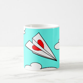 Paper Aeroplane with Heart Coffee Mug