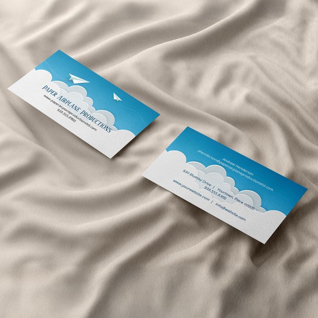 Paper Aeroplanes Above the Clouds Business Card (Paper Airplanes Above the Clouds Business Card)