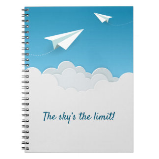Paper Aeroplanes Above the Clouds Notebook