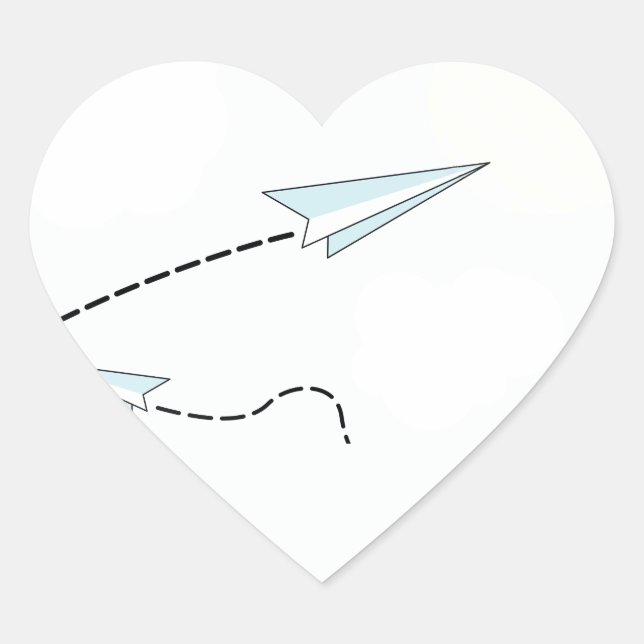 paper aeroplanes heart sticker (Front)