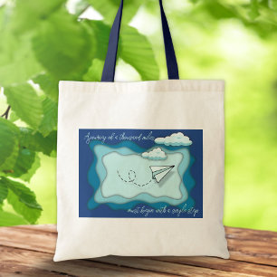Paper airplane   Journey begin with a single Tote Bag
