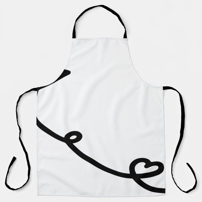 Paper airplane line art paper apron (Front)