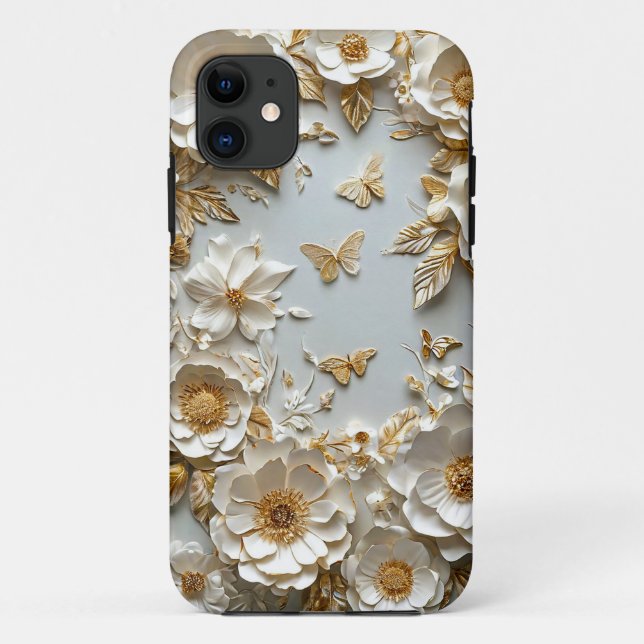 ✨ Paper Art Bloom & Butterfly 🌸 Delicate Cutout Case-Mate iPhone Case (Back)