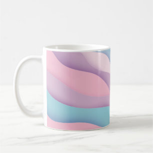 Paper art cartoon abstract waves. Paper carve back Coffee Mug