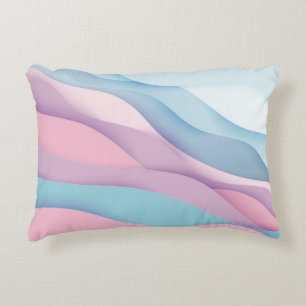 Paper art cartoon abstract waves. Paper carve back Decorative Cushion