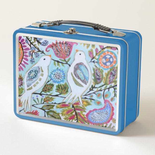 Paper Birds I Metal Lunch Box (Front)