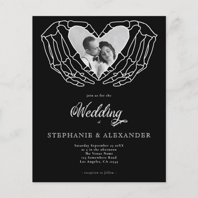 PAPER Black Gothic Photo Skeleton Hands Wedding (Front)