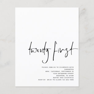 PAPER Black Script White 21st Birthday