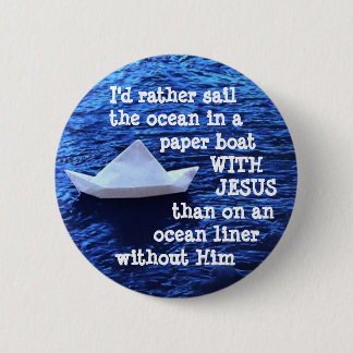 Paper Boat With Jesus 6 Cm Round Badge
