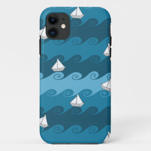 Paper Boats Pattern iPhone 11 Case