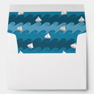 Paper Boats Pattern Envelopes
