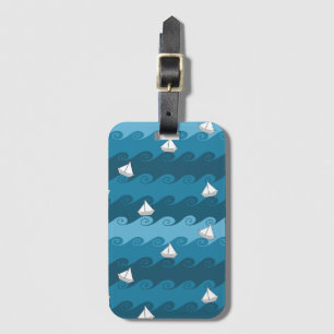 Paper Boats Pattern Luggage Tag