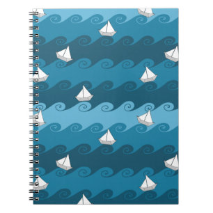 Paper Boats Pattern Notebook