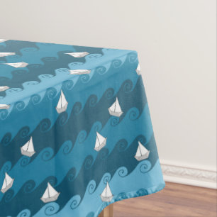 Paper Boats Pattern Tablecloth