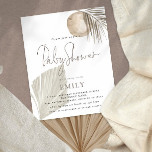 PAPER Boho Pampas Grass Girl or Boy Baby Shower
