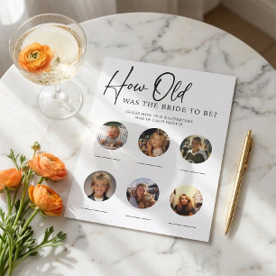 PAPER Bridal Shower Party Game How Old Was Bride