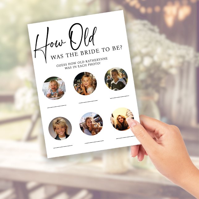 PAPER Bridal Shower Party Game How Old Was Bride (Bridal Shower Party Game How Old Was the Bride Flyers)