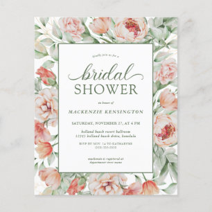 PAPER Budget Floral Blush Sage Green Bridal Shower