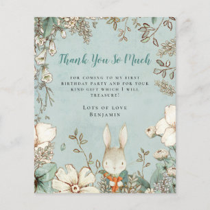 PAPER Bunny Powder Blue First Birthday Thank You