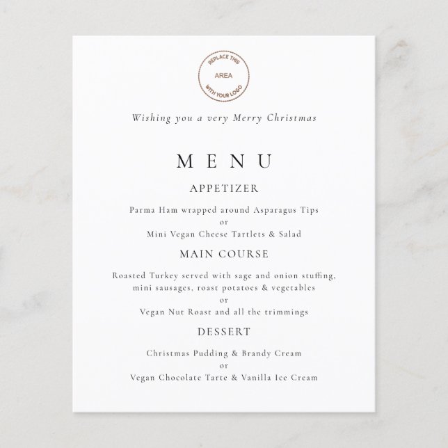 PAPER | Business Logo Christmas Party Menu (Front)