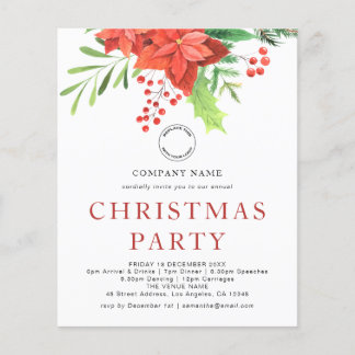 PAPER Business Logo Poinsettia Christmas Party 