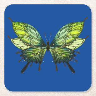 Paper Butterfly Coasters in Blue & Green